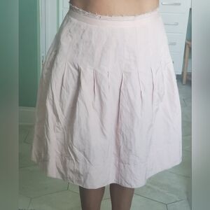 EUC CAbi A-Line Blush Pink Pleated Skirt w/ Ribbon Waist Sz 8